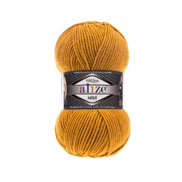 Пряжа Alize (Ализе) Superlana Midi / уп.5 мот. по 100 г, 170м, 002 шафран A