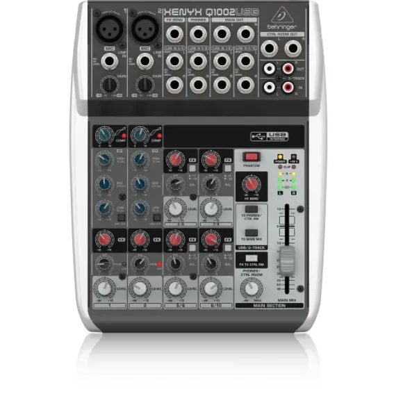 Behringer Q1002USB - микшер10 каналов, эквалайзер, микр.предусил, USB