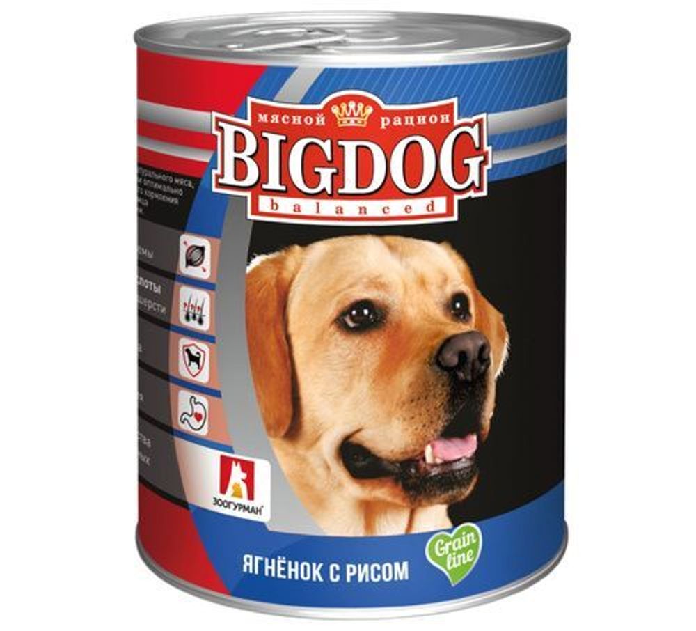 Зоогурман "BIG DOG" влажный корм для собак ягненок с рисом 850 г Зоогурман "BIG DOG" влажный корм для собак ягненок с рисом 850 г