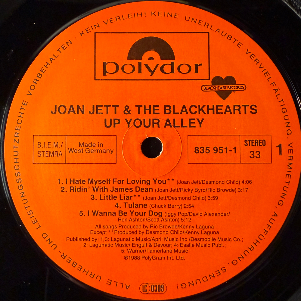 Joan Jett And The Blackhearts - Up Your Alley (Германия 1988г.)