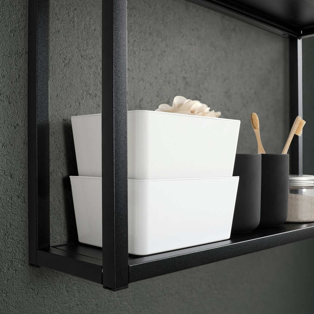 IKEA KUGGIS  (ИКЕА КУГГИС)  -  Контейнер с крышкой - белый 13x18x8 см