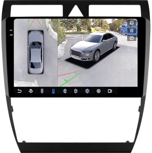 Магнитола для Audi A6 C5 2001-2004 - FarCar BX102M-360 монитор 9.5" 2K QLED на Android 13, Быстрая, CarPlay, 4G SIM-слот, 4 камеры в комплекте