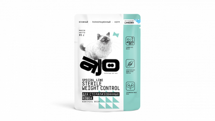 AJO (Айо) Cat Sterile Weight Control Консервированный полнорационный корм для стерилизованных кошек Контроль веса, 85 г