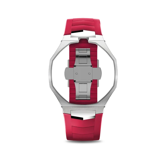 Корпус для часов POP-Swatch x AP - Красный и Розовый - Комплект из 2 ремешков