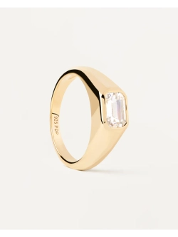 Кольцо Octagon Shimmer серебро 925 пробы покрытое золотом