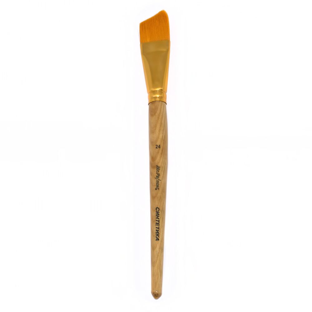 Кисть синтетика плоская со скосом №24, 5 шт, короткая ручка, Mr.Painter SBA 206-24