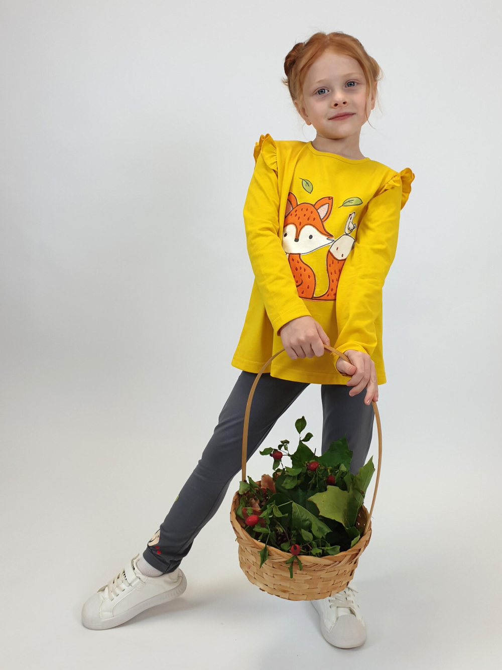 02-116-14 Комплект для девочки (фуфайка+ лосины)