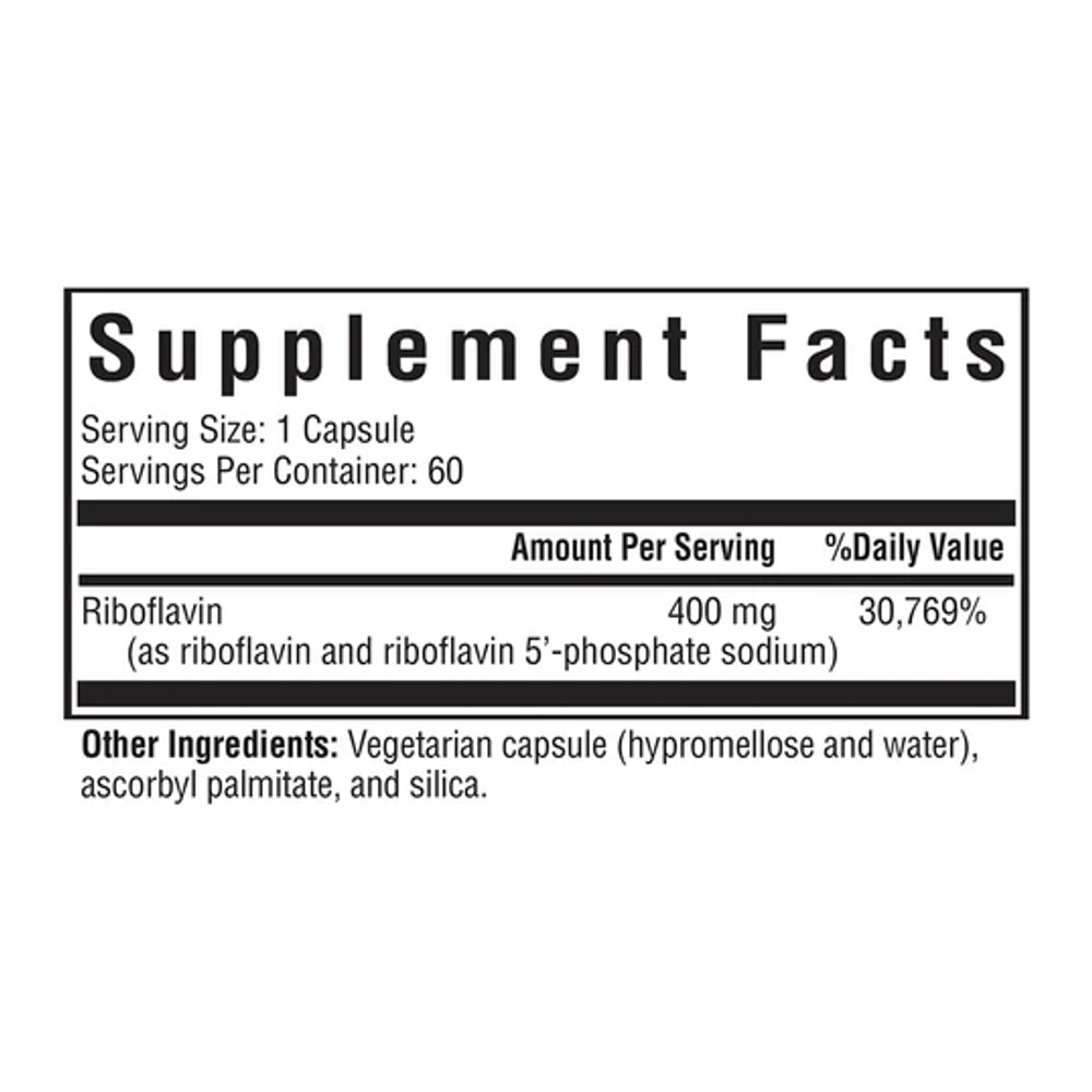 Riboflavin 400 мг 60 капсул Seeking Health