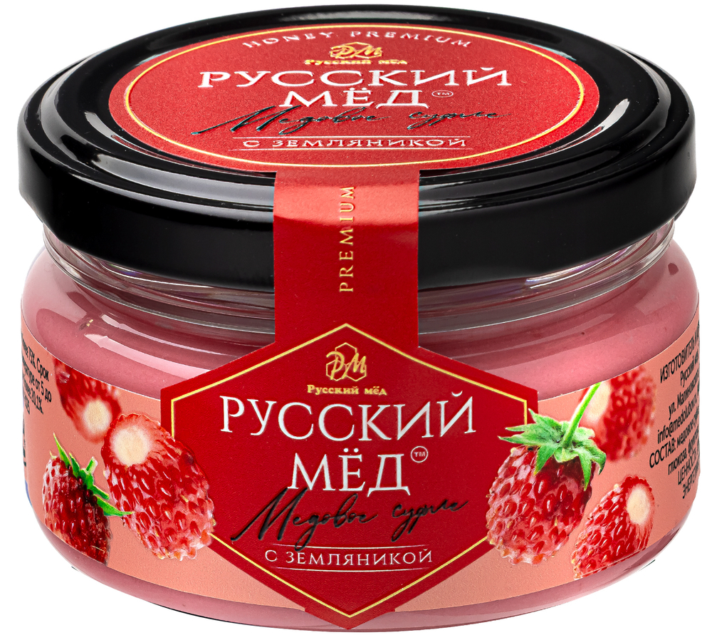 Медовое суфле с земляникой Русский мёд 100 мл