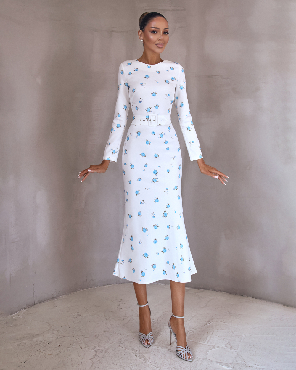 Платье Lina flower light blue