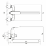 Смеситель для ванны и раковины 30k MIXLINE МЛ21-02(ML21-02) "Элегия"