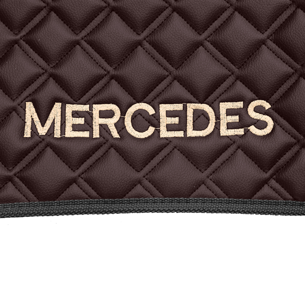 Ковры MERCEDES Actros MP3 (автомат) с шахтой (экокожа, коричневый, черный кант, бежевая вышивка)