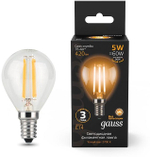 Лампа Gauss LED Filament Шар 5W E14 420lm 2700K  105801105