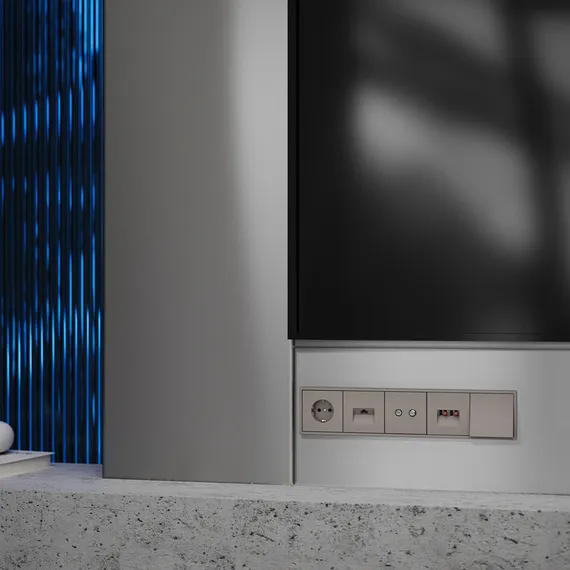 Накладка для розетки компьютерной RJ45 кат.6 и розетки телефонной RJ11 кат.3 Voltum S70 Капучино VLS001314