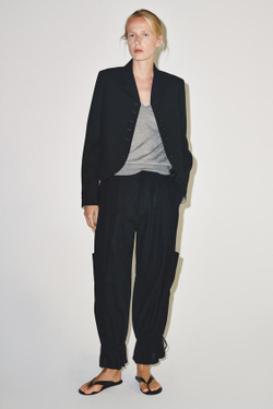 ZARA ШИРОКИЕ БРЮКИ С ЗАВЯЗКАМИ — ZW COLLECTION, ЧЕРНЫЙ