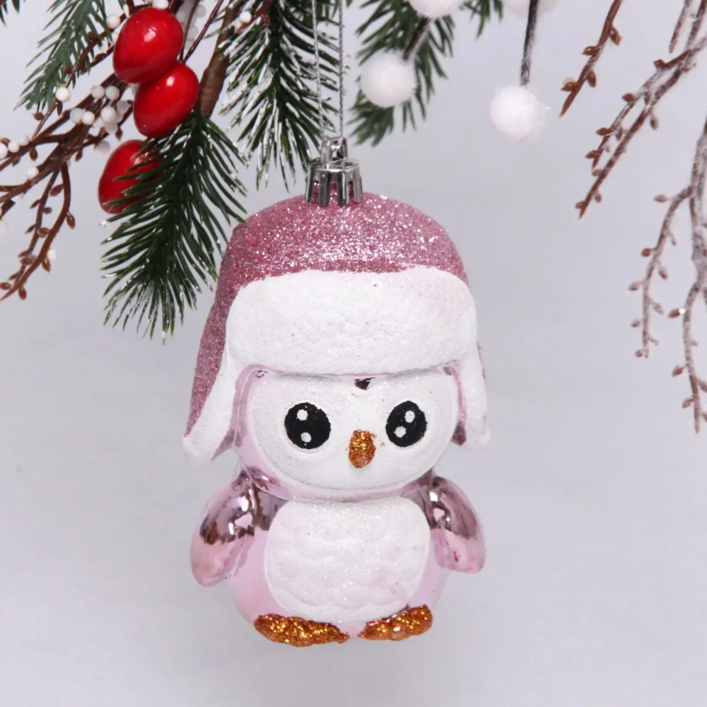 Ёлочная игрушка «Милый пингвинёнок» 12*7*12 см, розовый