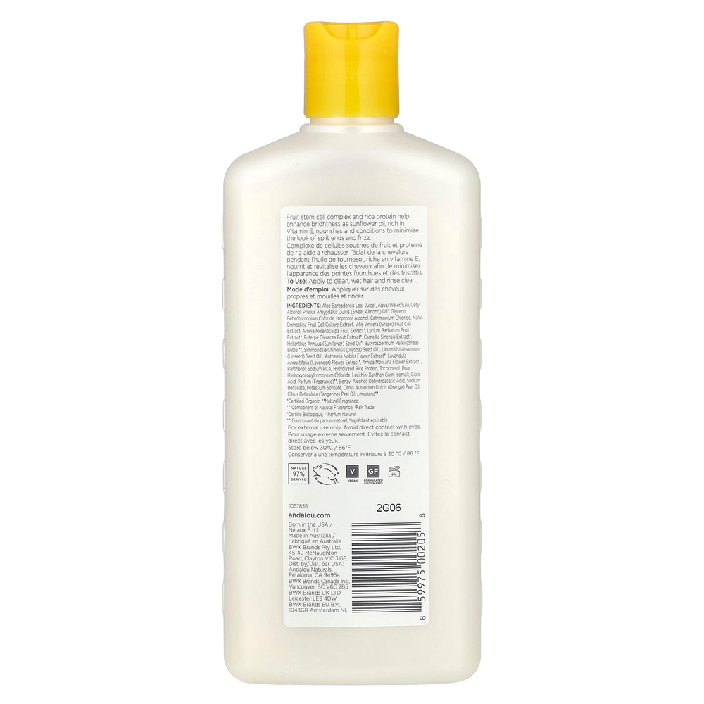 Andalou Naturals, Кондиционер, для сияющего блеска, подсолнечника и цитрусовых, для силы и жизненной силы, 340 мл (11,5 жидк. Унции)