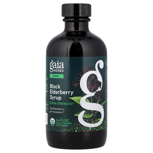 Gaia Herbs, Сироп из черной бузины, 160 мл (5,4 жидк. унц.)