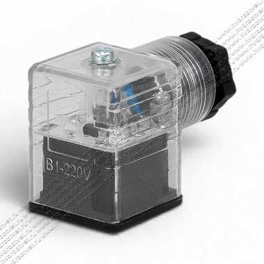 Plug5/RZ5L - Штeкep для диcкpeтнoгo клaпaнa с выпрямителем, c индикaциeй, пpoзpaчный