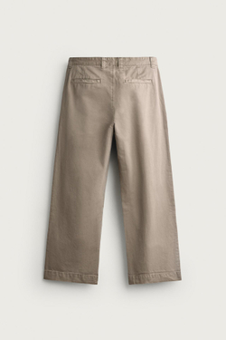ZARA БРЮКИ ЧИНОС RELAXED FIT С ЭФФЕКТОМ ПОТЕРТОСТИ, РЫЖЕВАТО-КОРИЧНЕВЫЙ