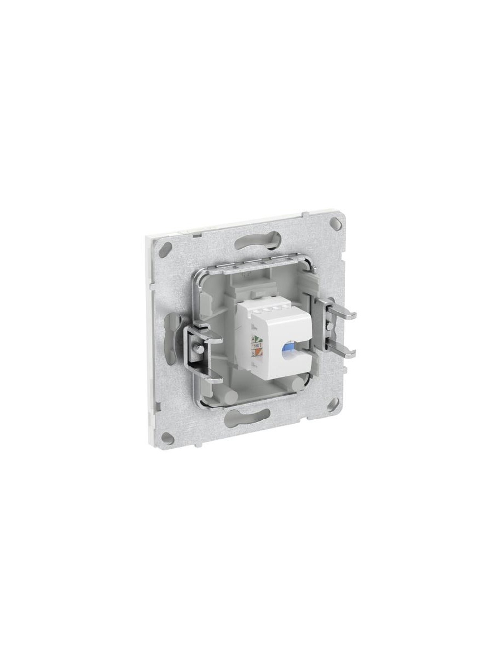 Розетка компьютерная 1-м KANT RJ45 кат.6A без шторки бел. магнолия DKC 7000673