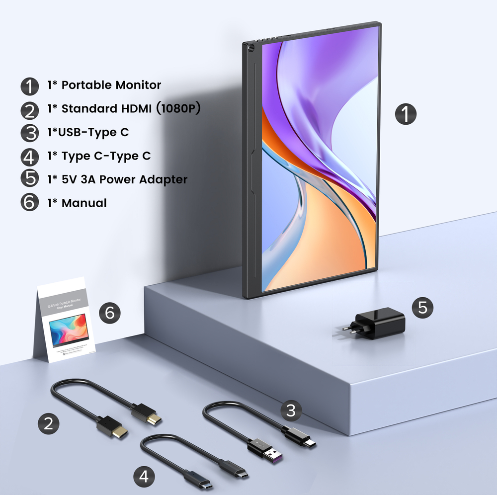 15.6" Портативный игровой монитор UPERFECT Uplays-T03 1920x1080, 60 Гц, IPS