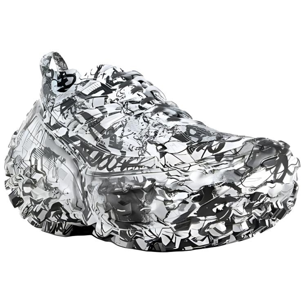 Balenciaga Bouncer Graffiti Printed Sneakers