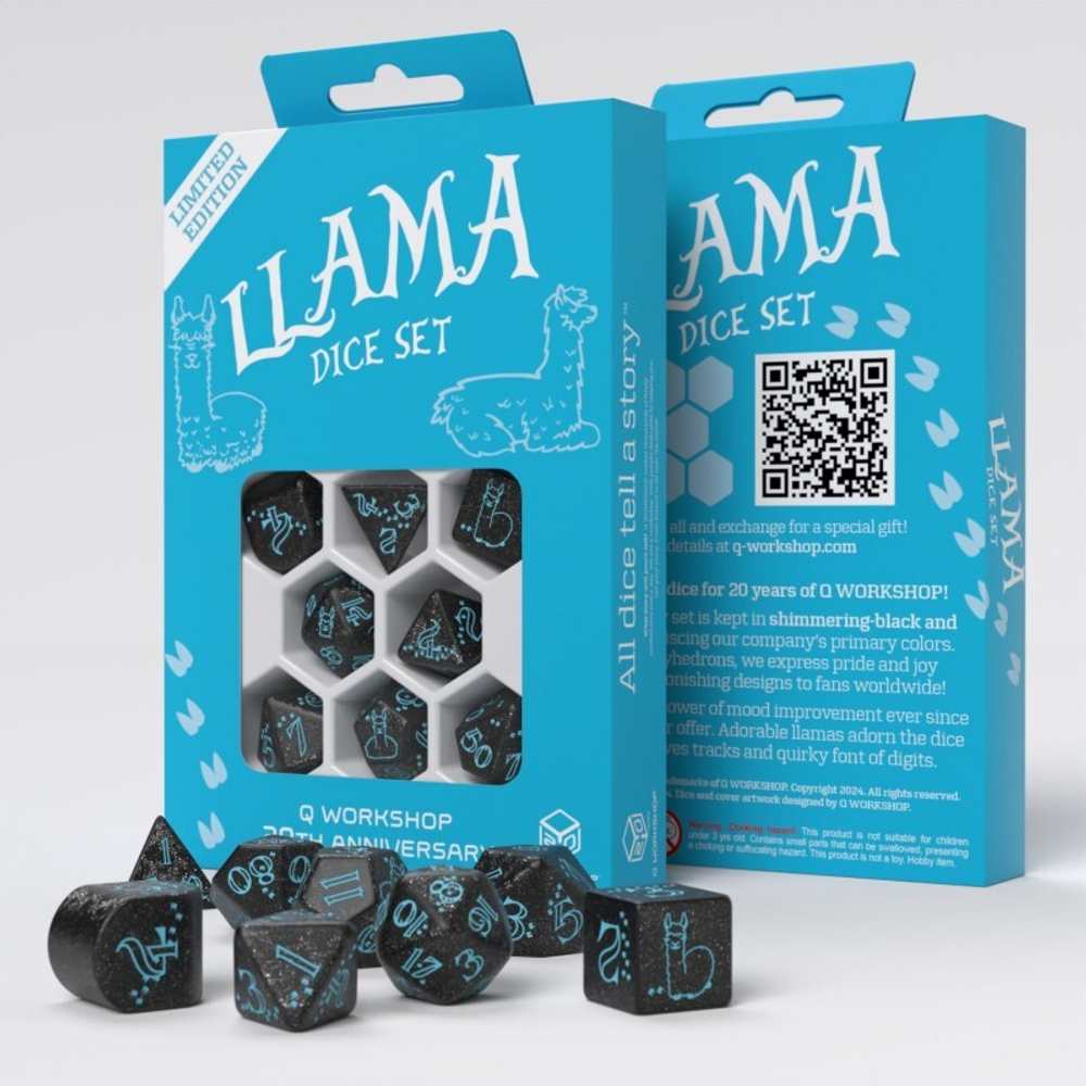 Набор кубиков Q WORKSHOP 20 years: Llama Dice Set
