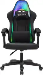 Кресло игровое Knight Wolf RGB черный с подголов. крестов. пластик пластик черный