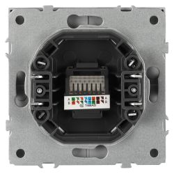 Розетка ЭРА Galaxy 15-3107-06 информационная RJ45 IP20 графит | Эра Galaxy