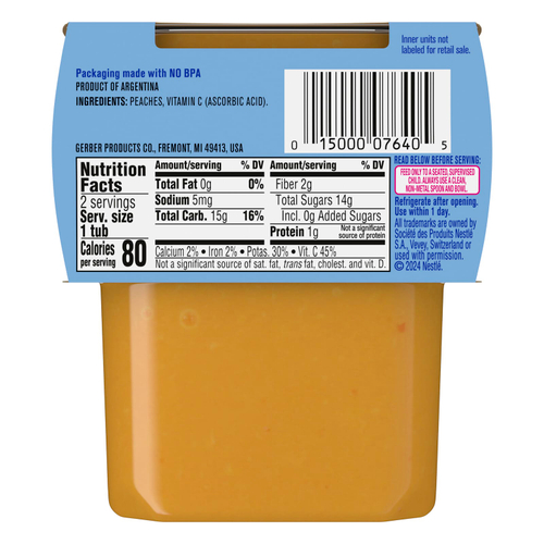 Gerber, 2nd Foods®, Sutter, персик, 2 упаковки по 113 г (4 унции)