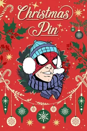 Металлический пин «Christmas Spider-Man»