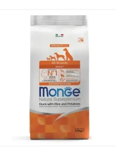 Monge (Монж) Dog PFB Specialty Monoprotein All Breeds корм сухой для собак утка, рис, картофель 2,5 кг