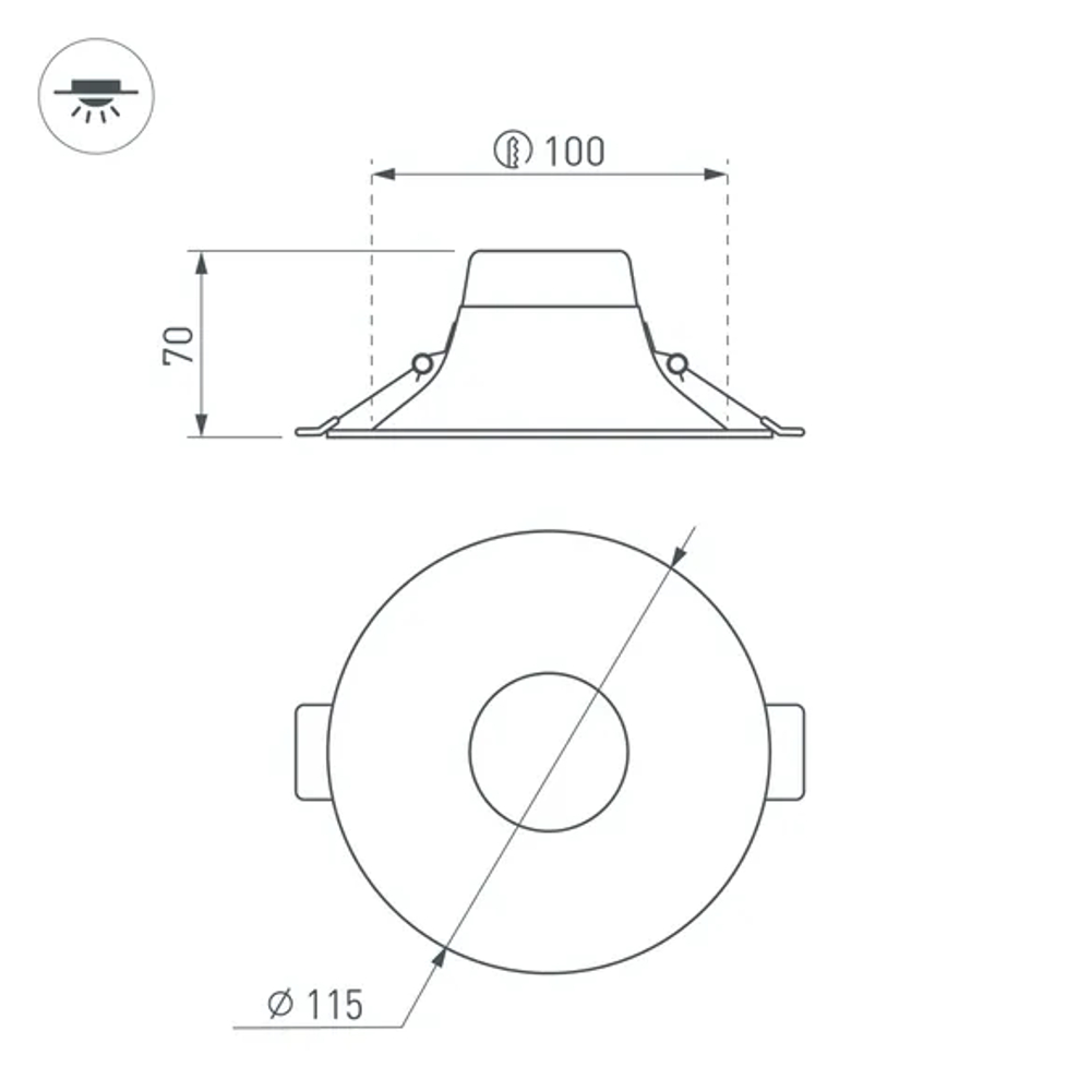 Светильник MS-BLIZZARD-BUILT-R115-10W Day4000 (BK, 100 deg, 230V) (Arlight, IP20 Металл, 3 года) 036604