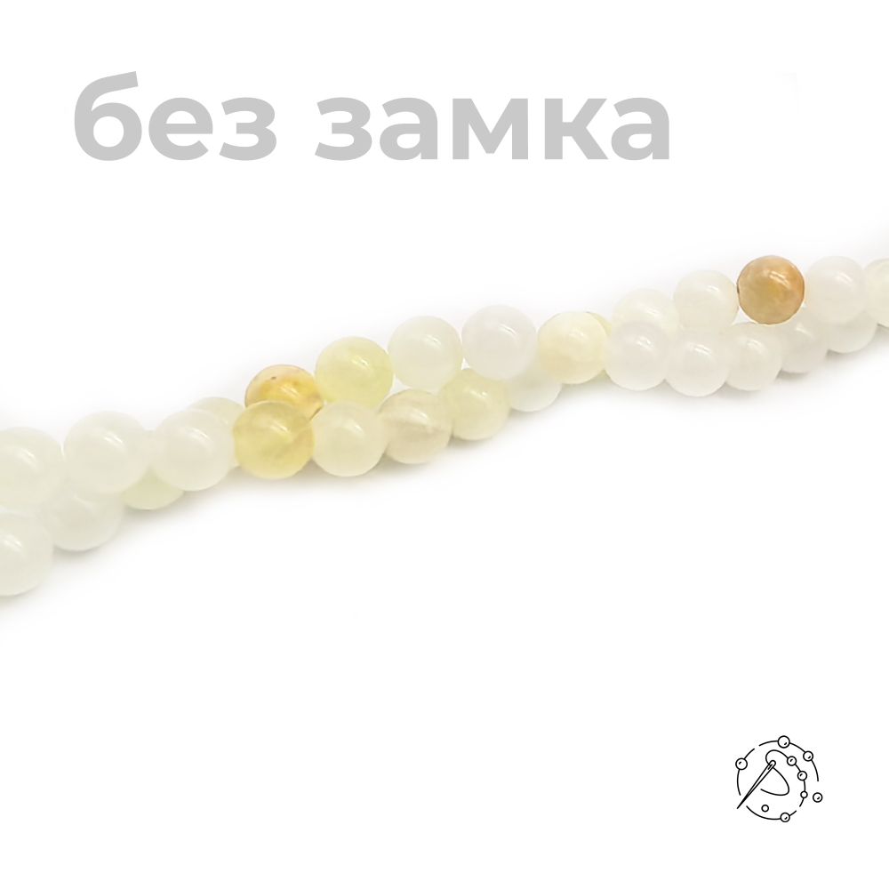 Нить бусин оникс белый 8 мм