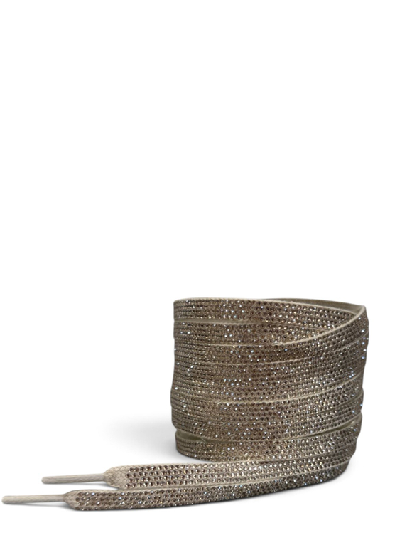 Golden Goose Silver Crystal Laces — Silver