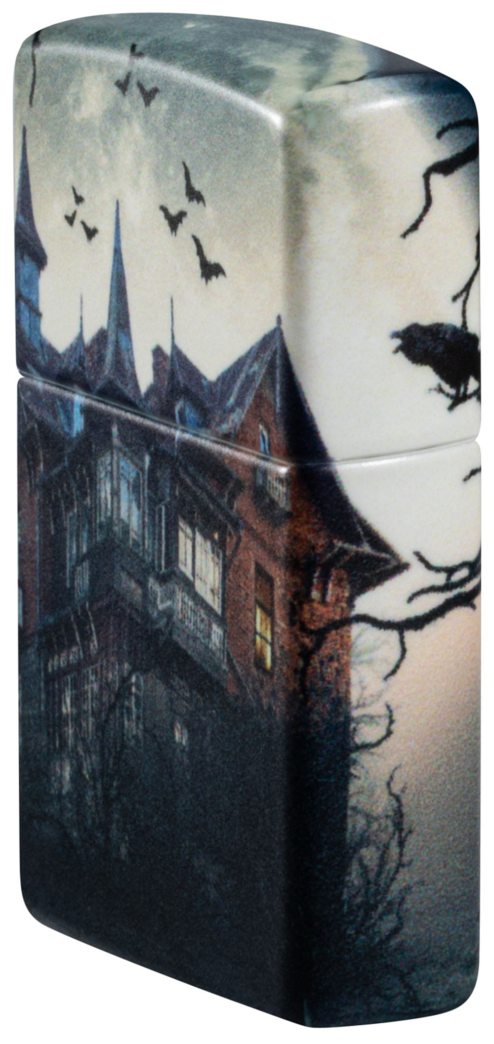Зажигалка Zippo Horror House с покрытием 540 Matte, латунь/сталь, белая, 38x13x57 мм