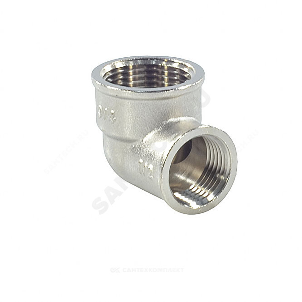 Угольник латунь никель переходной Ду 25х15 (1"х1/2") ВР/ВР SantechSystems