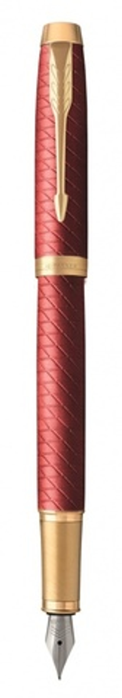 Перьевая ручка Parker IM Premium F318  Red GT, перо: F, цвет чернил: blue, в подарочной упаковке.
