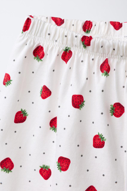 ZARA ПИЖАМА С ВЯЗАНЫМИ ФРУКТАМИ, ЭКРЮ