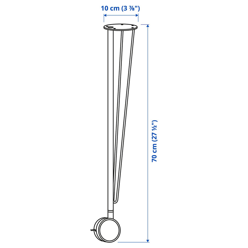 IKEA KRILLE  (ИКЕА КРИЛЛЕ)  -  Ножка с колесиком - белая 70 см