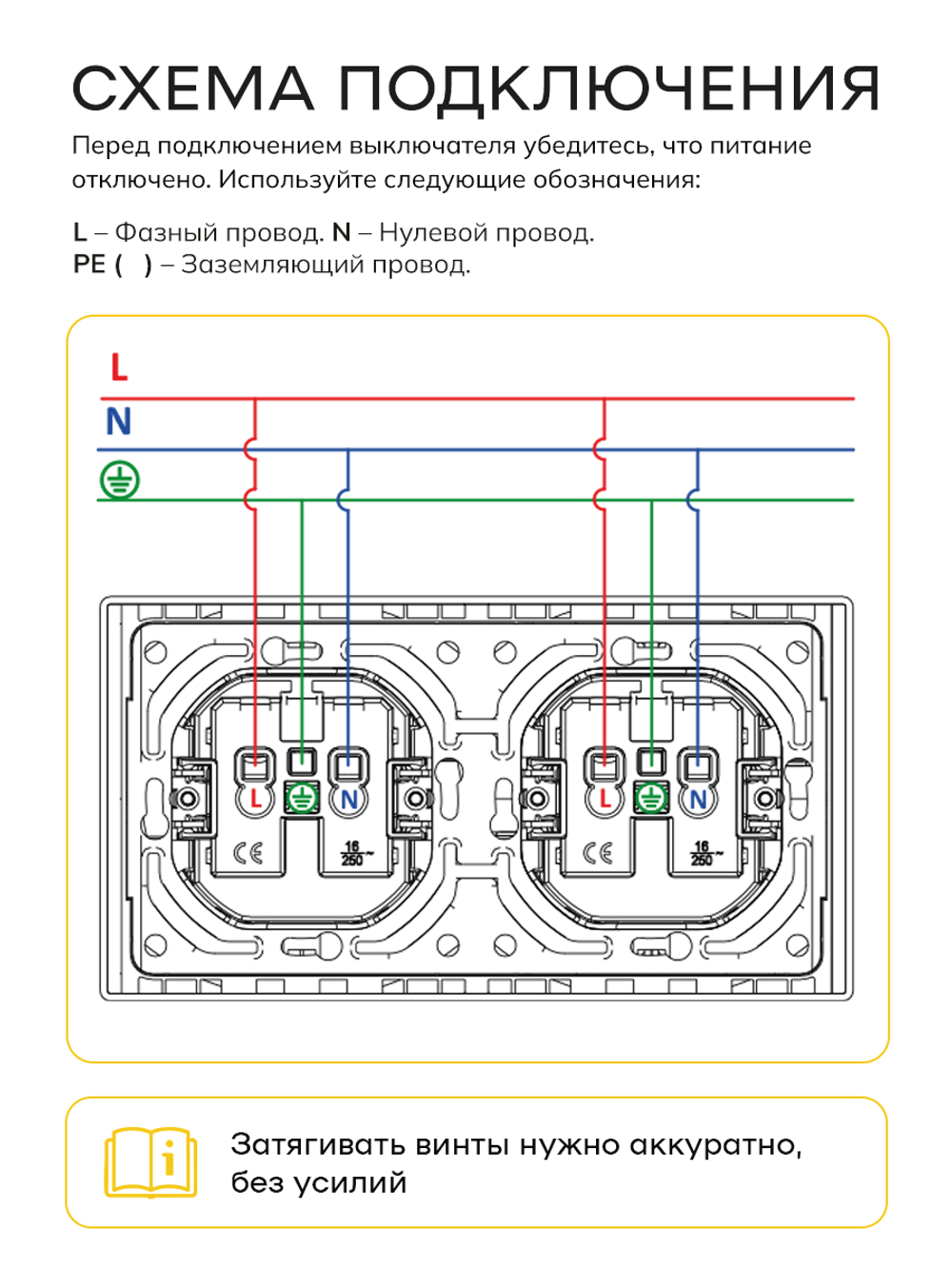 Ультратонкая двойная розетка, серая