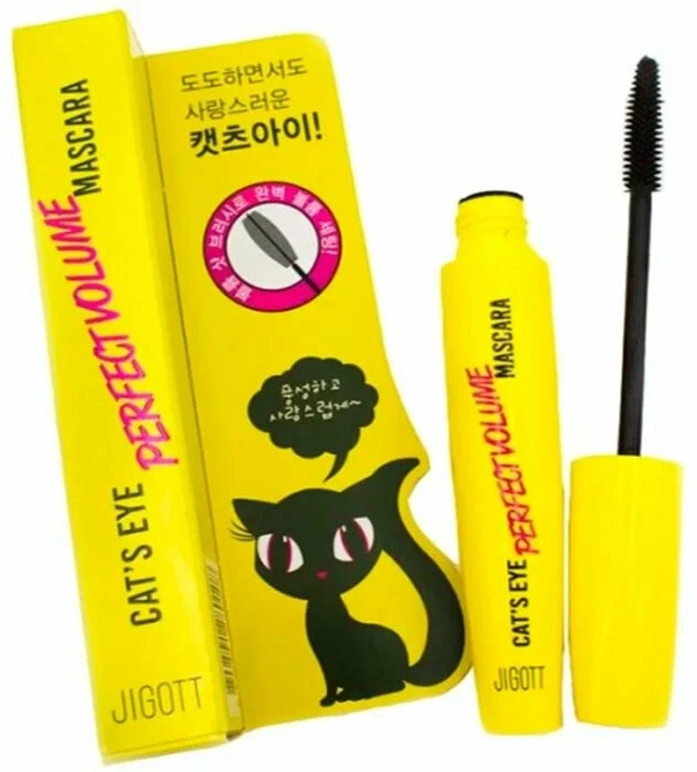 Jigott Cat`s Eye Perfect Volume Mascara,12g - Тушь для ресниц для придания объёма