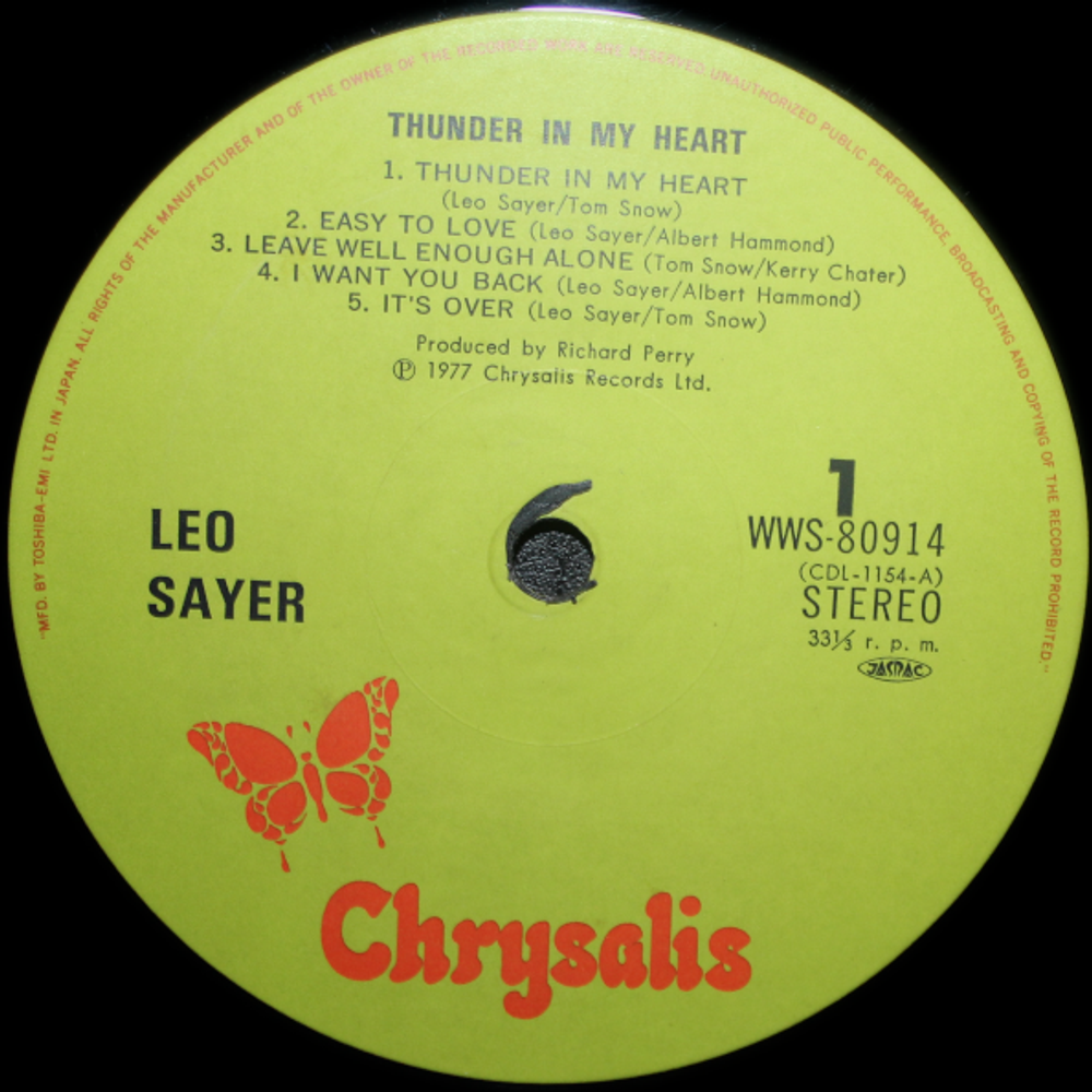Leo Sayer / Thunder In My Heart (LP)