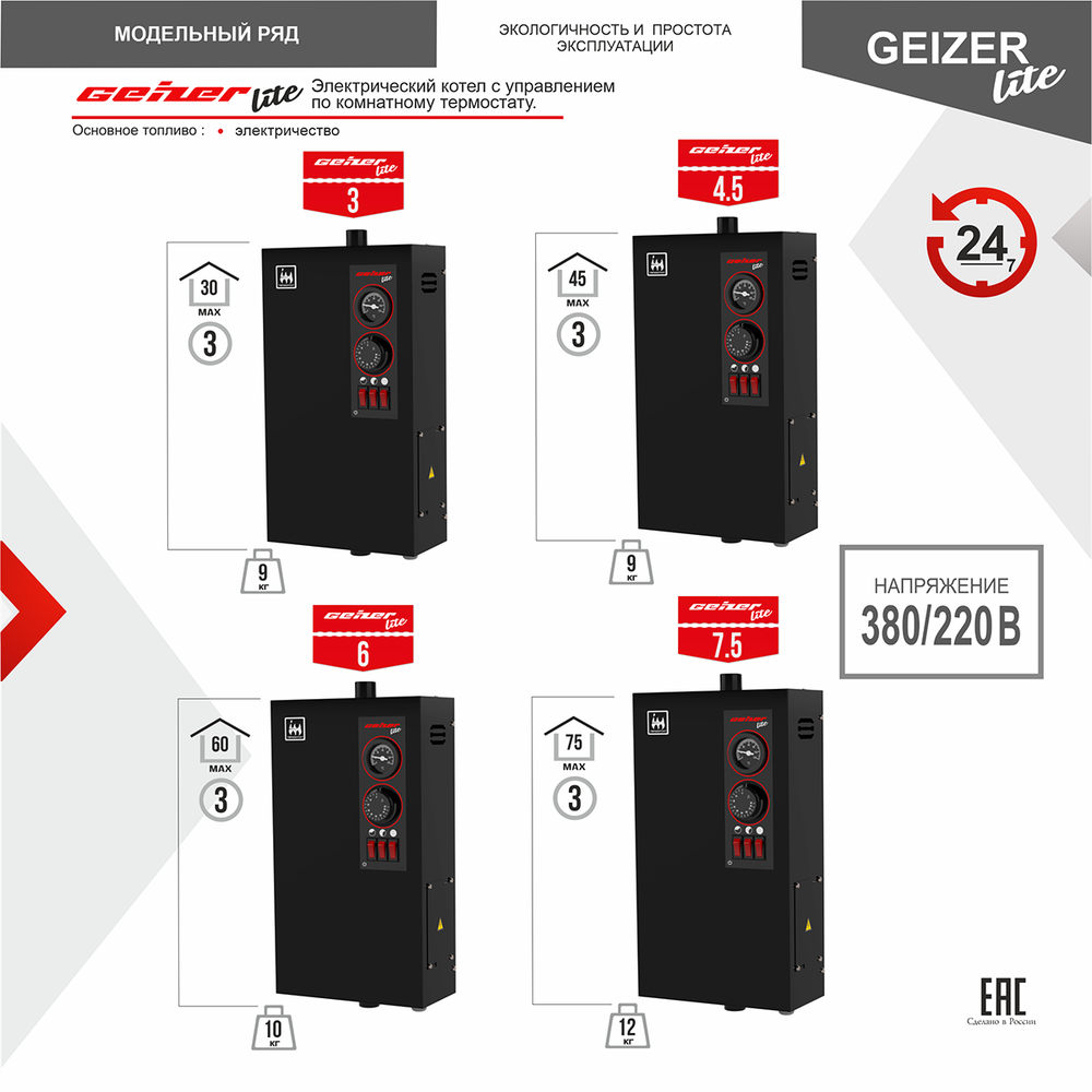 Котел отопительный электрический Geizer Lite 9 кВт