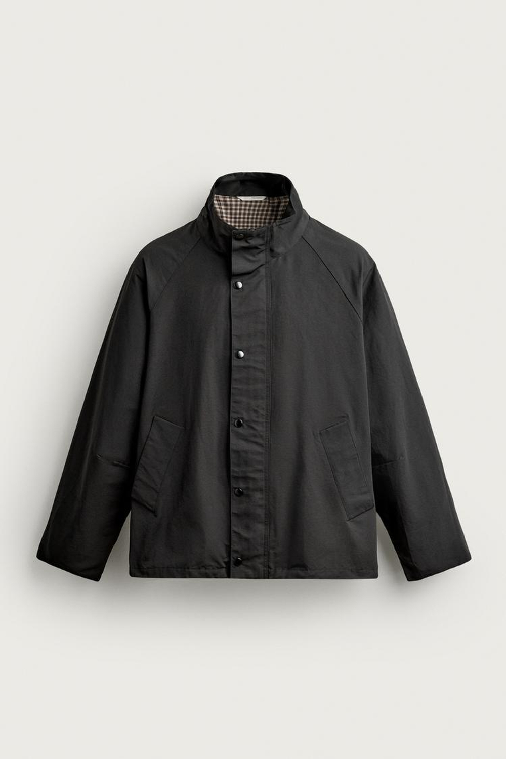 ZARA КОМБИНИРОВАННАЯ WATER-REPELLENT КУРТКА, ЧЕРНЫЙ