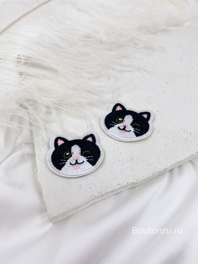 Нашивка пришивная "Кот-черный"
