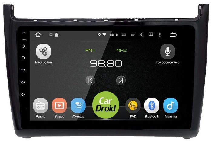 Магнитола для Volkswagen Polo 2009-2020 (черный/серебро) - Airok RM-3707 Android 12, SIM-слот