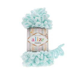 Пуффи (Puffy) пряжа Alize 100%микрополиэстер 5х100г/9,2 м 15 водяная зелень