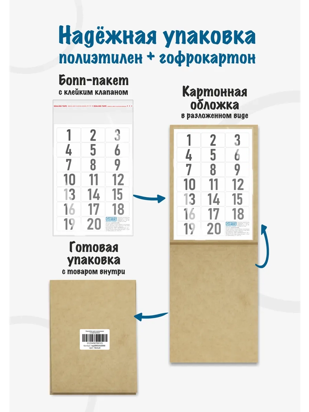 Наклейки цифры для нумерации от 1 до 80